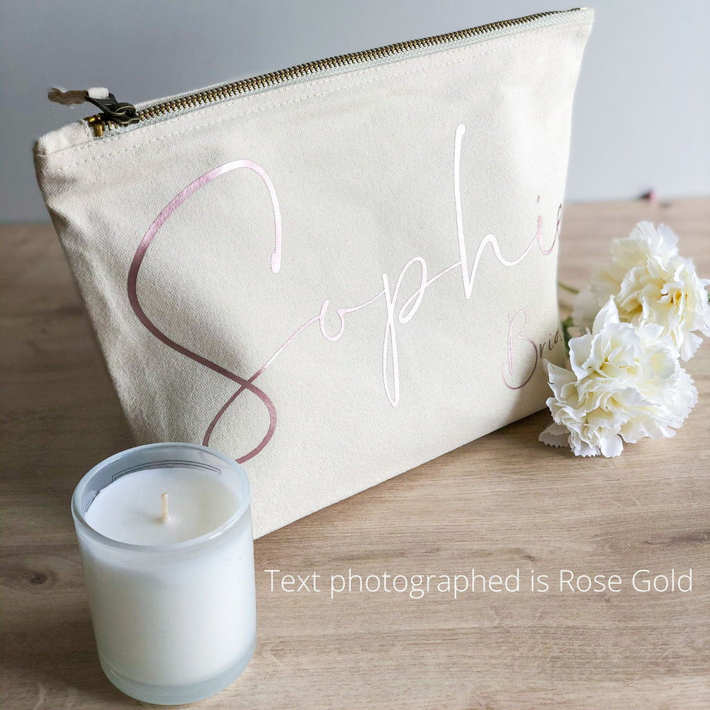 Bride Makeup Bag | Personalised Bride Cosmetic Bag | Wedding Gift | Bridal Prep Gift | Makeup Bag