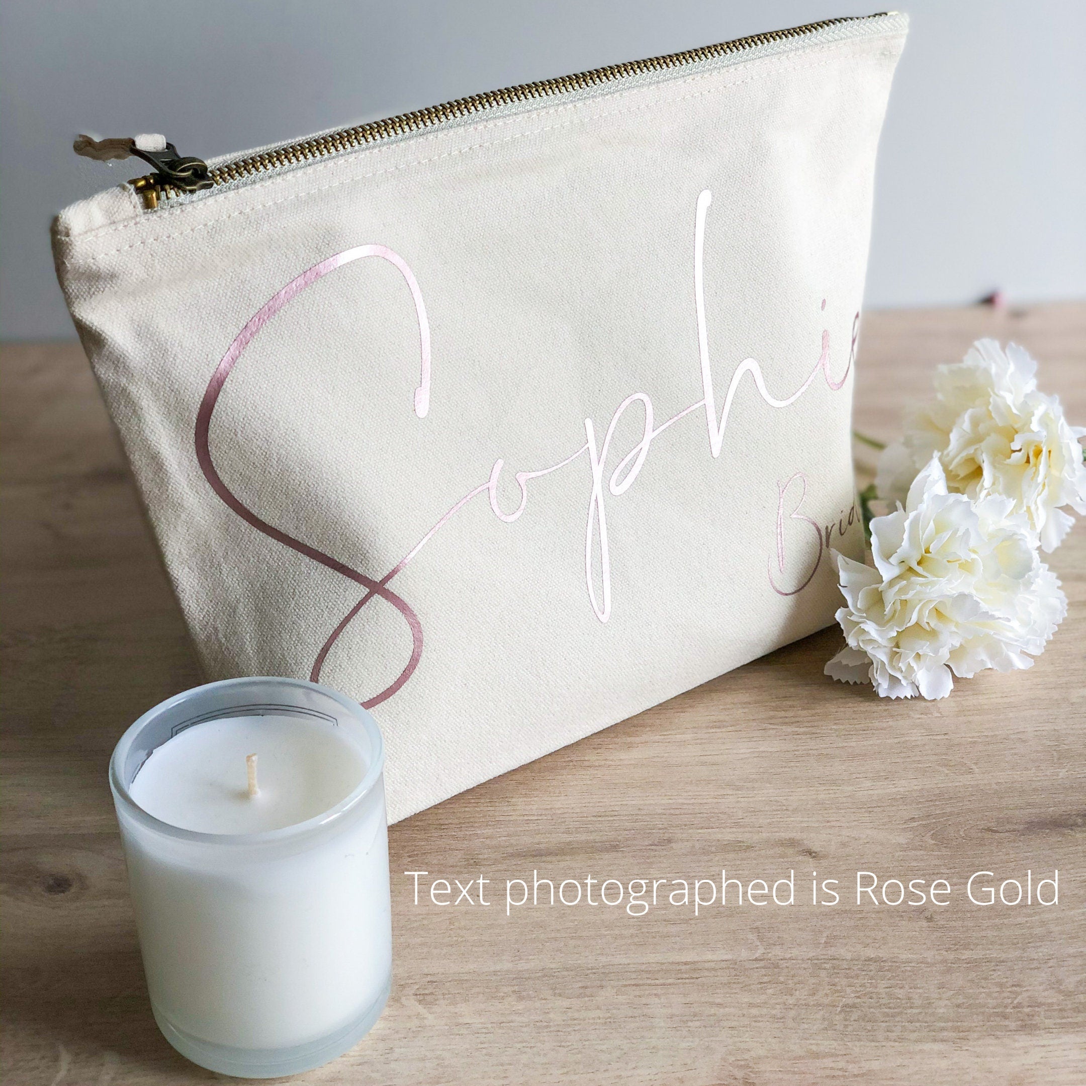 Bride Makeup Bag | Personalised Bride Cosmetic Bag | Wedding Gift | Bridal Prep Gift | Makeup Bag