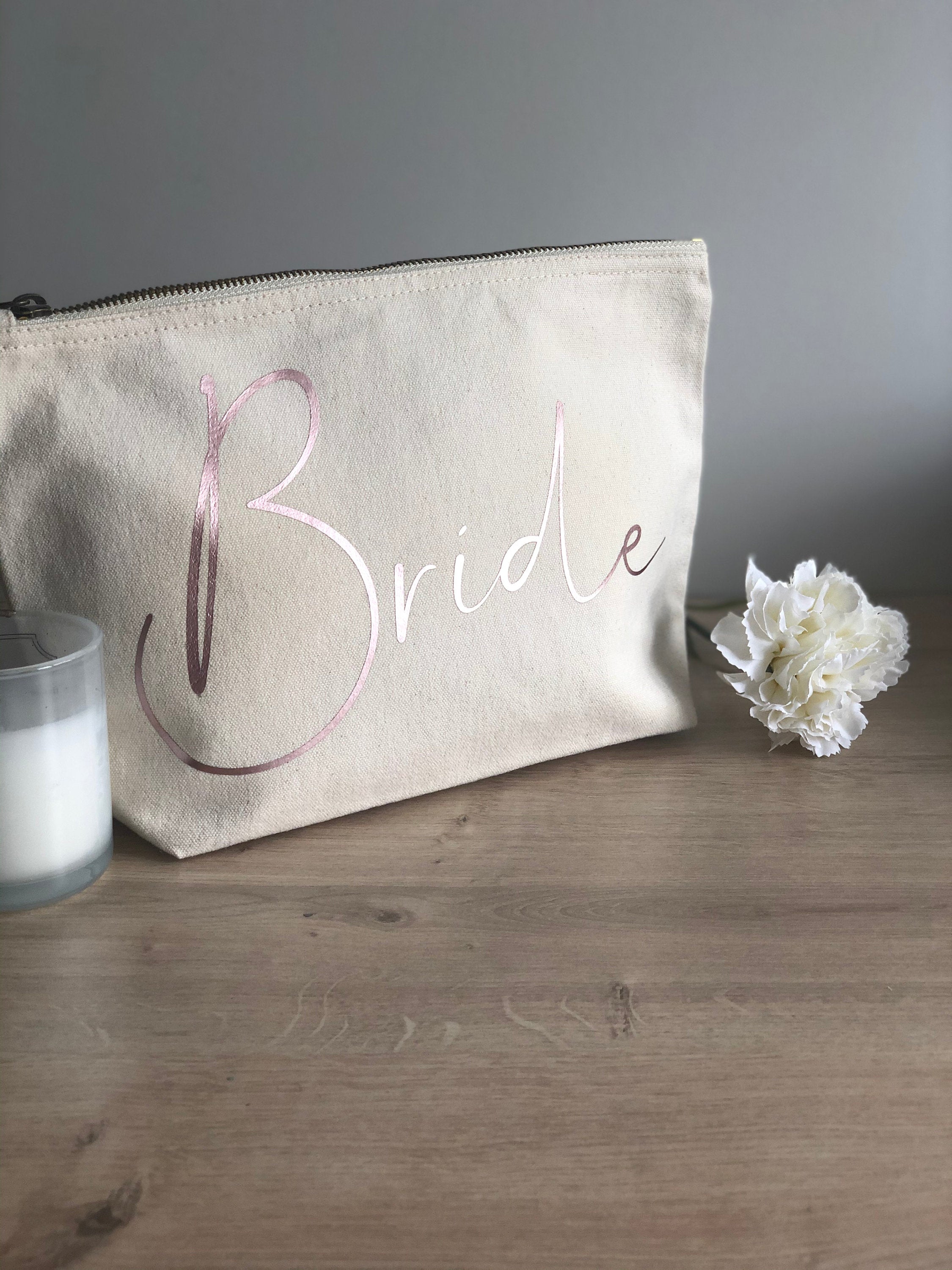 Bride Makeup Bag | Personalised Makeup Bag | Cosmetic Bag | Personalised Gift | Engagement Gift