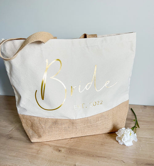 Bride Tote Bag | Bride Beach Bag | Personalised Tote Bag | Hen Do Tote Bag | Canvas Tote Bag | Honeymoon Beach Bag