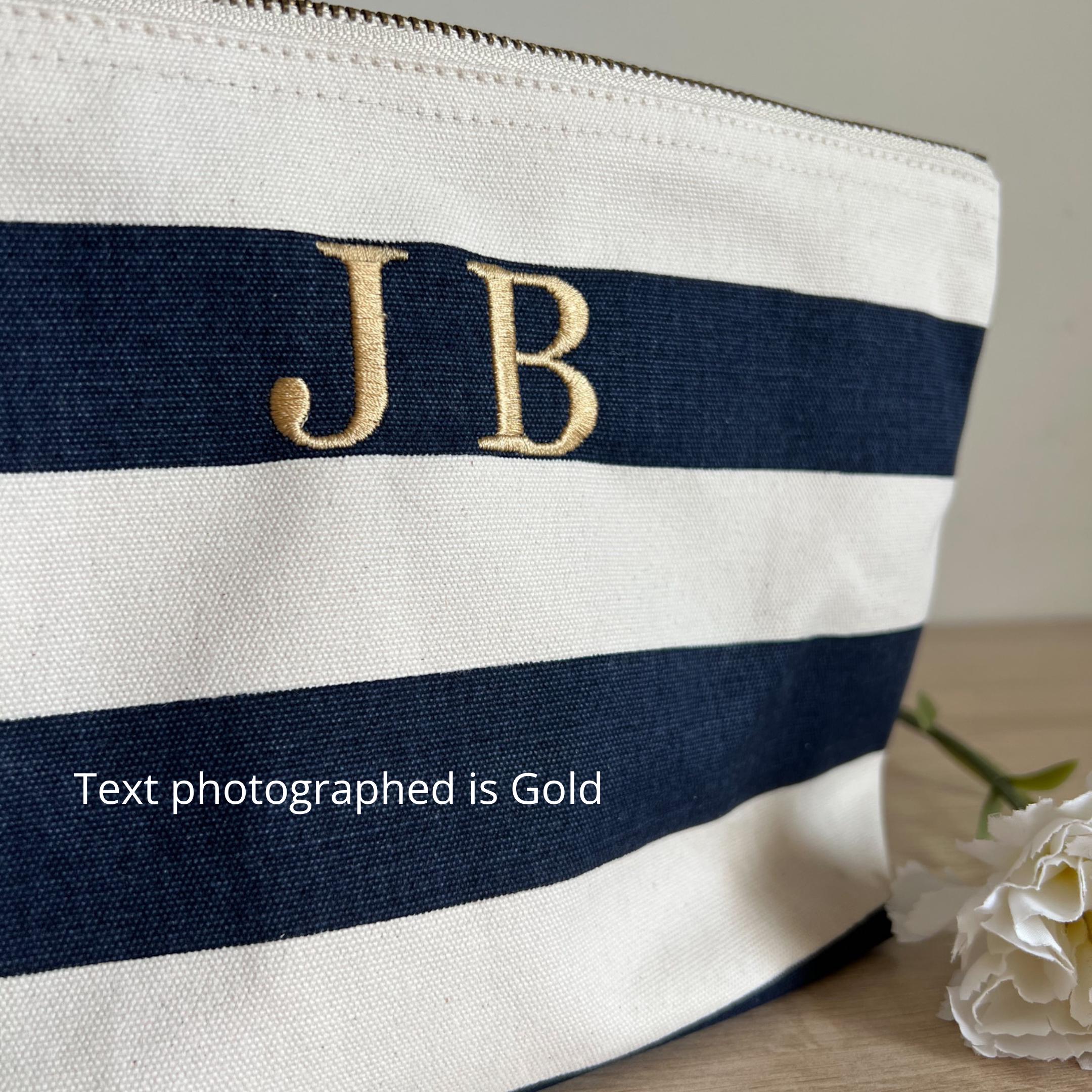 Personalised Makeup Bag | Cosmetic Bag | Personalised Gift | Engagement Gift | Embroidered Bag | Initials Bag | Monogram Makeup Bag |