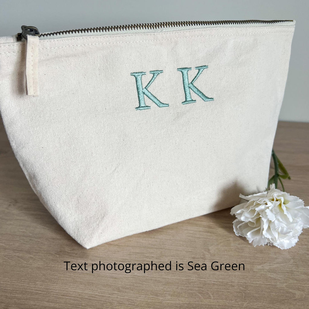 Personalised Makeup Bag | Cosmetic Bag | Personalised Gift | Engagement Gift | Embroidered Makeup Bag | Initials Bag | Monogram Makeup Bag |