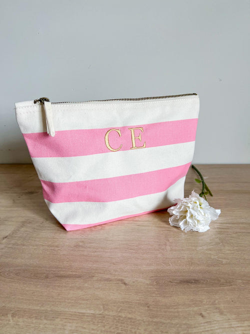 Personalised Makeup Bag | Cosmetic Bag | Personalised Gift | Engagement Gift | Embroidered Bag | Initials Bag | Monogram Makeup Bag |