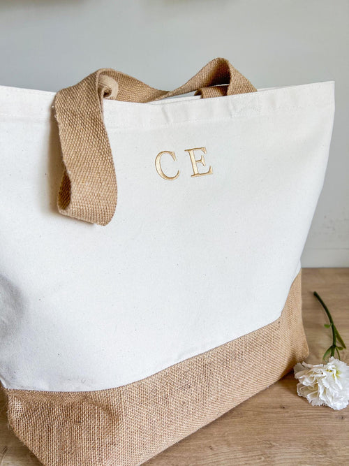 Personalised Bag | Monogram Bag | Embroidered Bag | Initial Beach Bag | Personalised Tote Bag | Beach Bag | Canvas Tote Bag | Embroidery