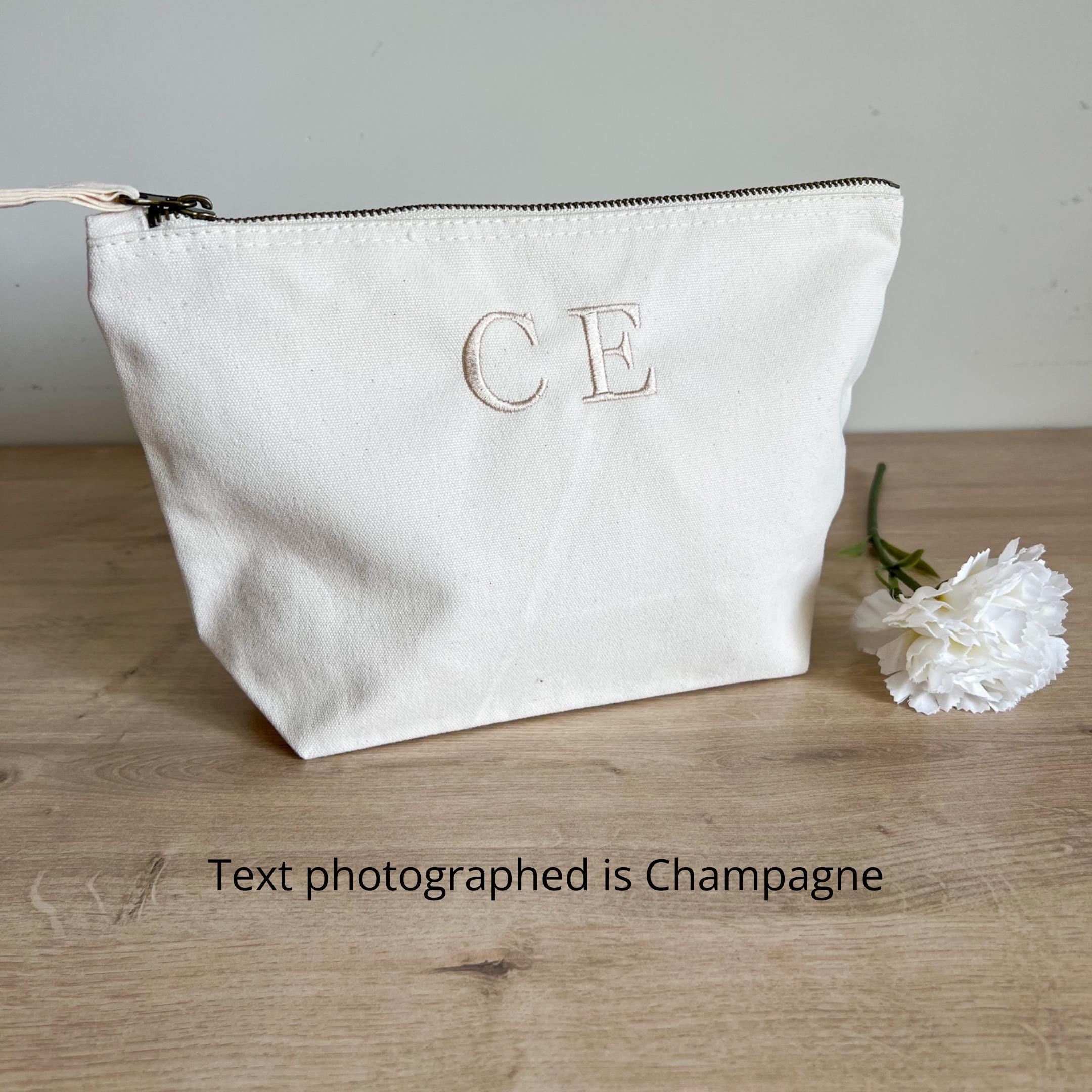Personalised Makeup Bag | Cosmetic Bag | Personalised Gift | Engagement Gift | Embroidered Makeup Bag | Initials Bag | Monogram Makeup Bag |