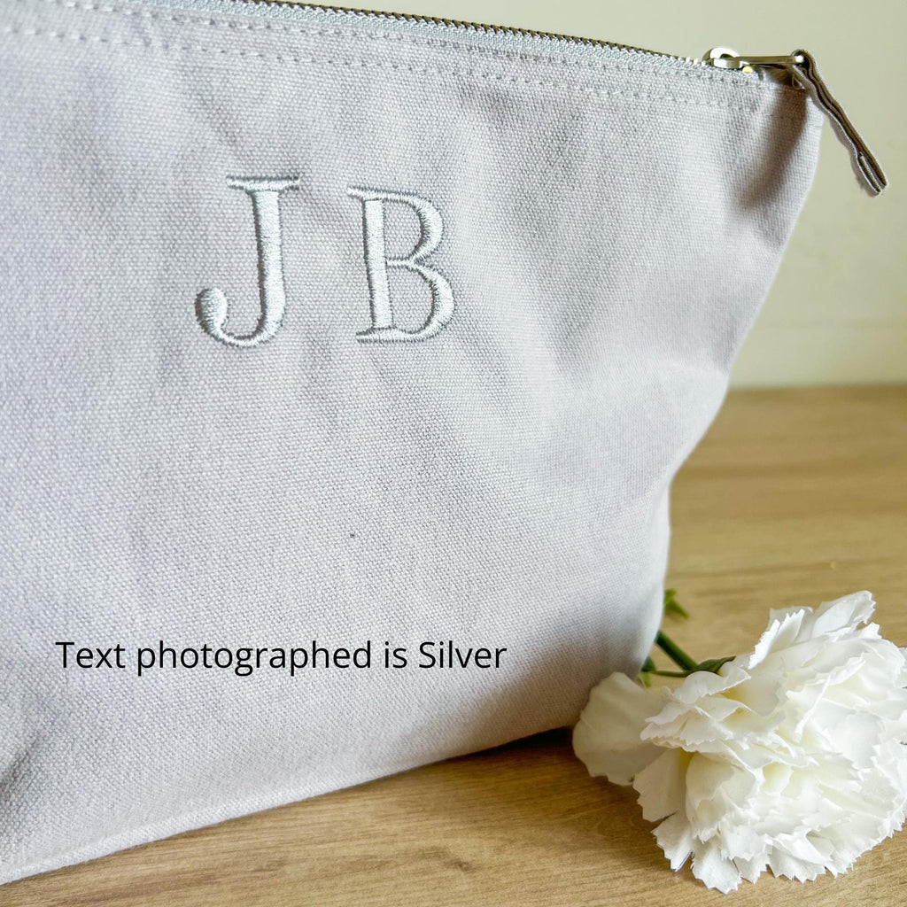 Personalised Makeup Bag | Cosmetic Bag | Personalised Gift | Engagement Gift | Embroidered Makeup Bag | Initials Bag | Monogram Makeup Bag |