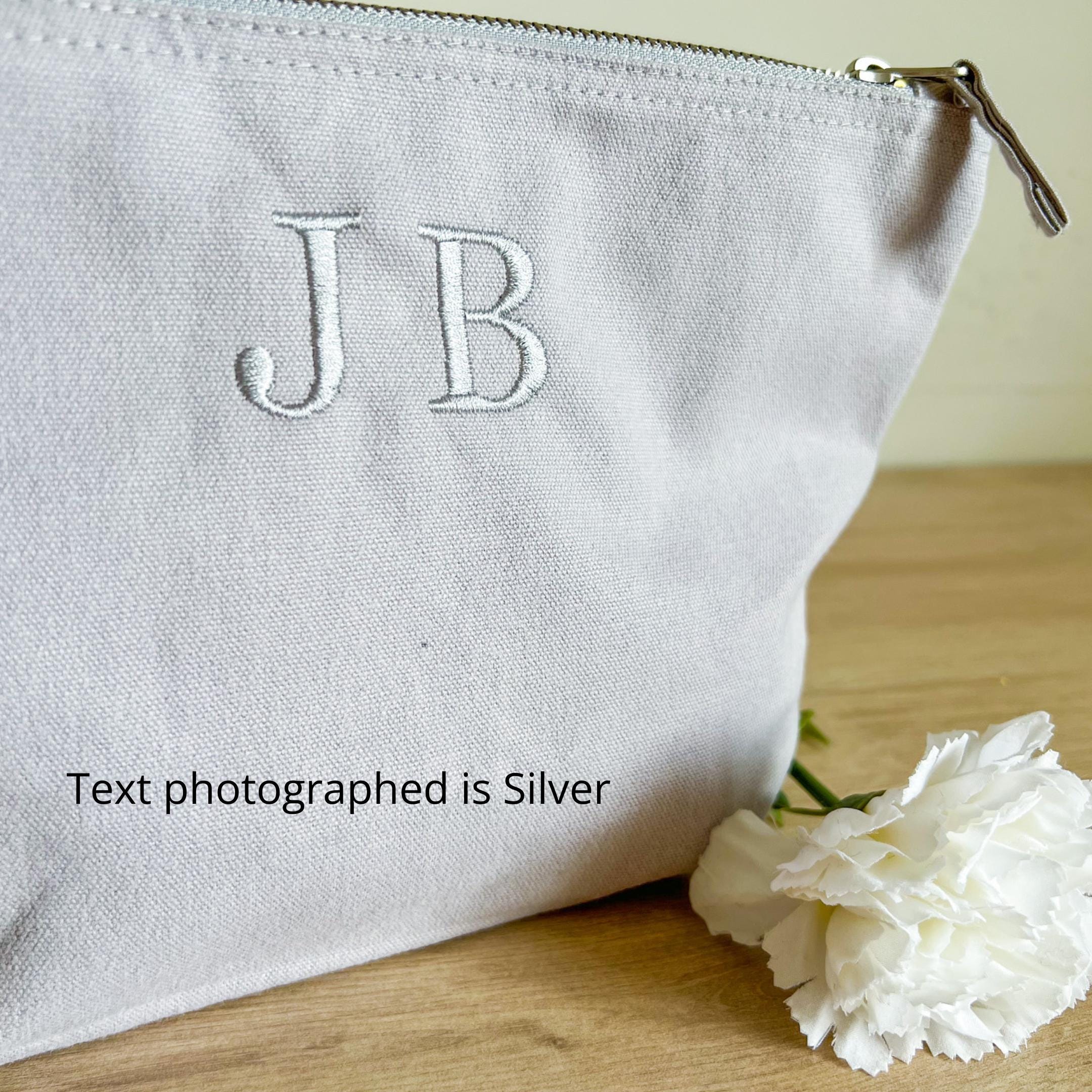 Personalised Makeup Bag | Cosmetic Bag | Personalised Gift | Engagement Gift | Embroidered Makeup Bag | Initials Bag | Monogram Makeup Bag |