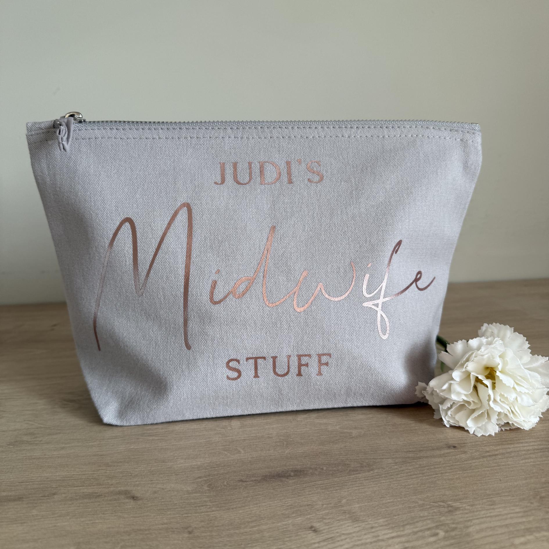 Personalised Midwife Makeup Bag | Cosmetic Bag | Midwife Gift | Midwife Thank You