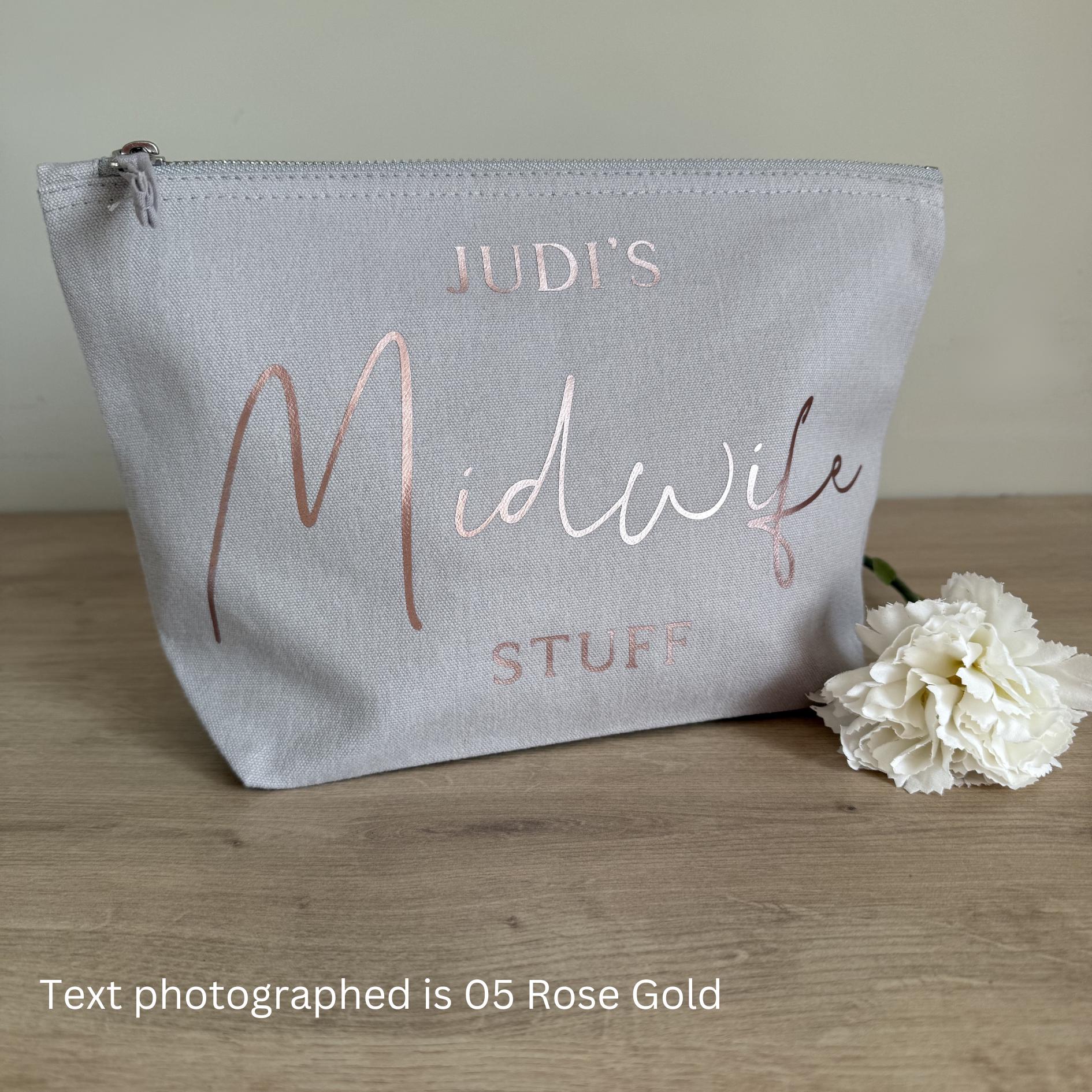Personalised Midwife Makeup Bag | Cosmetic Bag | Midwife Gift | Midwife Thank You
