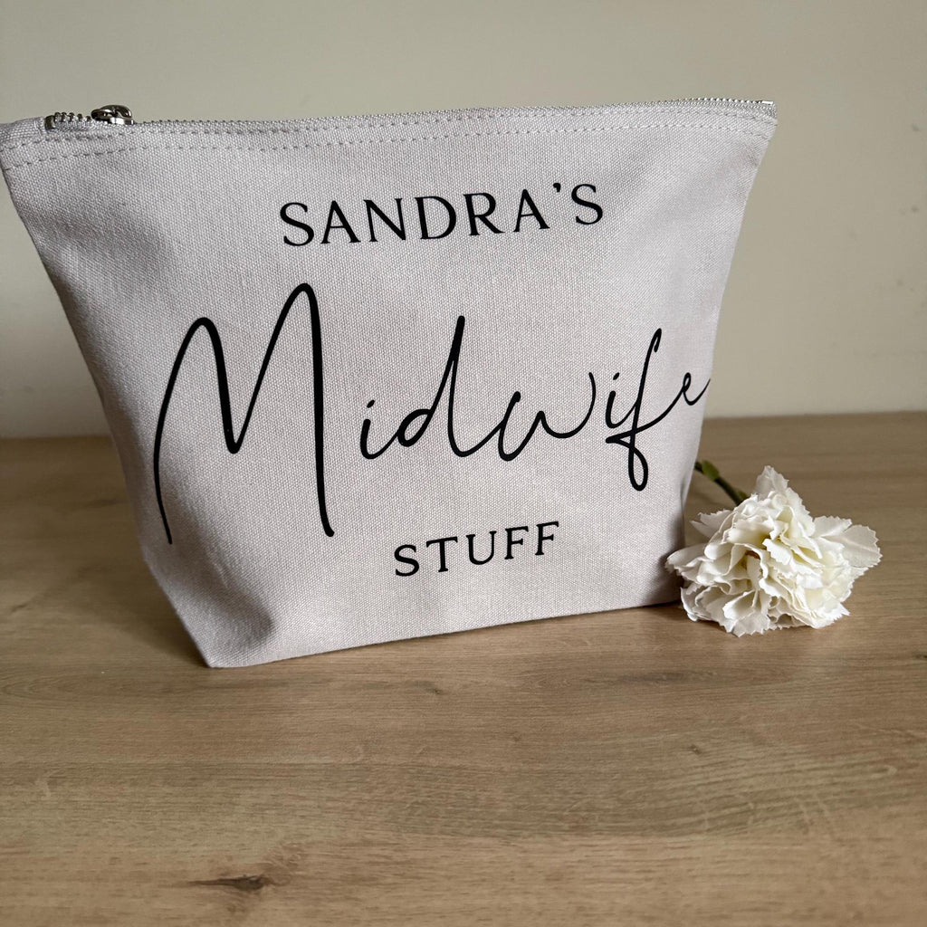 Personalised Midwife Makeup Bag | Cosmetic Bag | Midwife Gift | Midwife Thank You